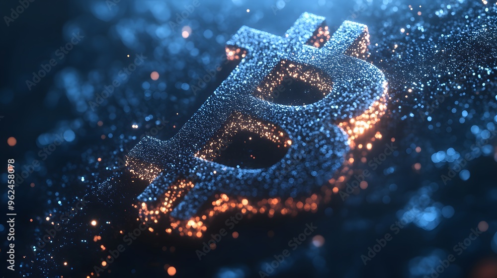 Aufkleber bitcoin cryptocurrency symbol abstract background d render
