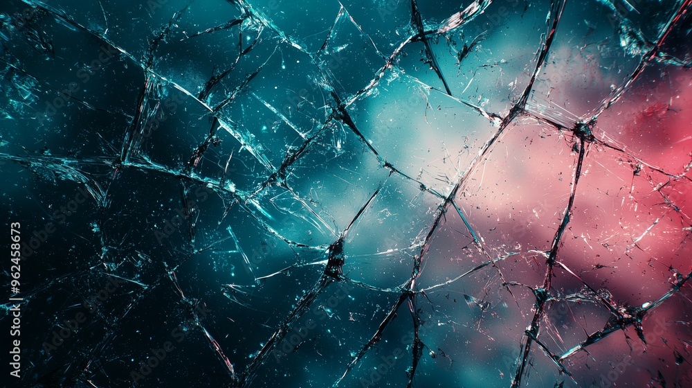 Poster a detailed texture of cracks on a broken monitor screen, with random fractures and glitch effects, d