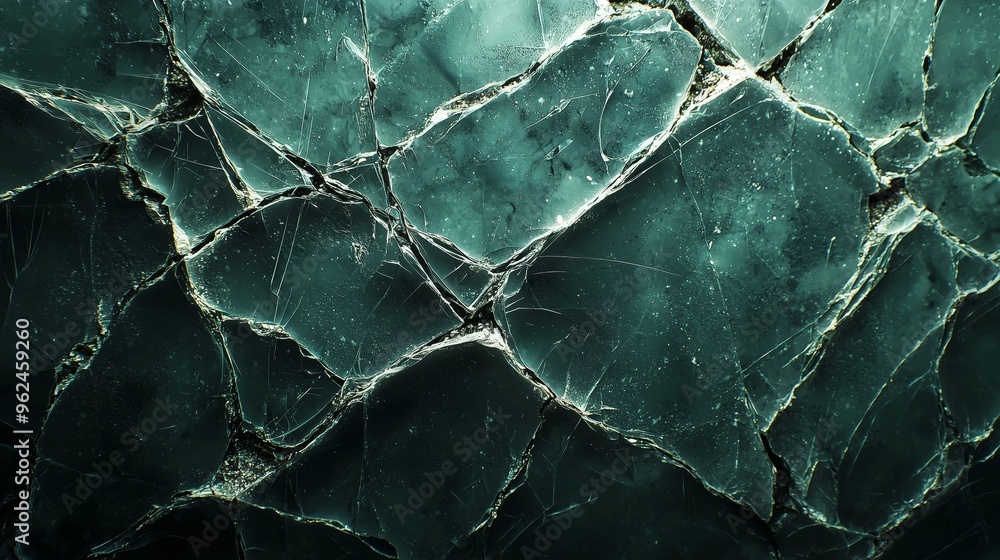 Poster a detailed texture of cracks on a broken monitor screen, with random fractures and glitch effects, d