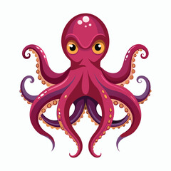 a perfect octopus on white background
