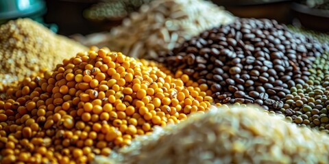 Coffee Beans, Precious Metals, Organic Corn, Whole Grain Rice, Green Soybeans, and Soybean Commodities in Stock Market Futures Trading
