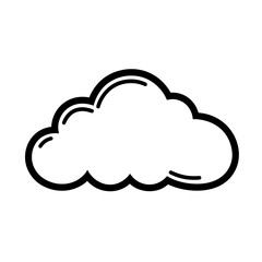 Fototapeta premium This vector features a simplistic, outlined cloud design in a clean style, perfect for use in graphic design, presentations, or educational materials