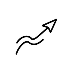 Fototapeta premium A simple line drawing of an arrow illustrating upward movement and directionality, perfect for enhancing graphic designs and presentations with clear visual guidance