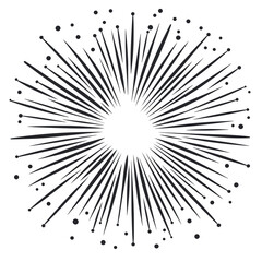 Obraz premium This vector showcases a burst design characterized by sharp lines radiating outward, complemented by small dots, ideal for graphic or artistic applications