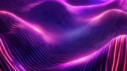 Obraz premium Abstract waves of light in vibrant purple and pink hues, creating a dynamic visual effect.