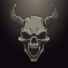 Devil face, comic style for your infernal graphics on halloween, or character for video games