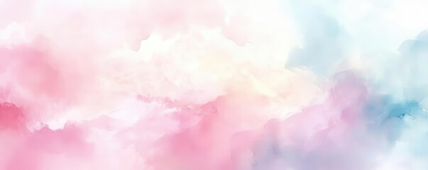 Fototapeta premium Soft pastel tones blend in a dreamy haze, watercolor brushstrokes create a tranquil abstract scene