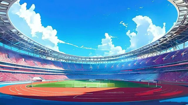 a baseball stadium  from the anime series 