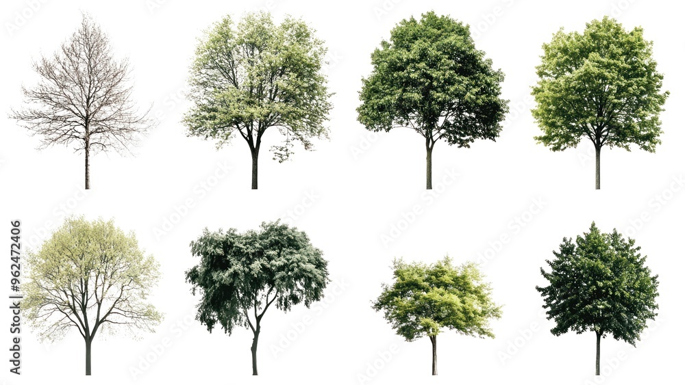 Poster a collection of trees in various stages of growth