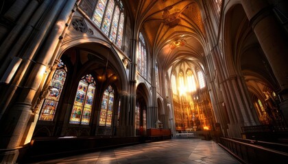 Gothic architecture of a cathedral, grand and intricate, Historical, Muted tones, Photograph, Architectural wonder