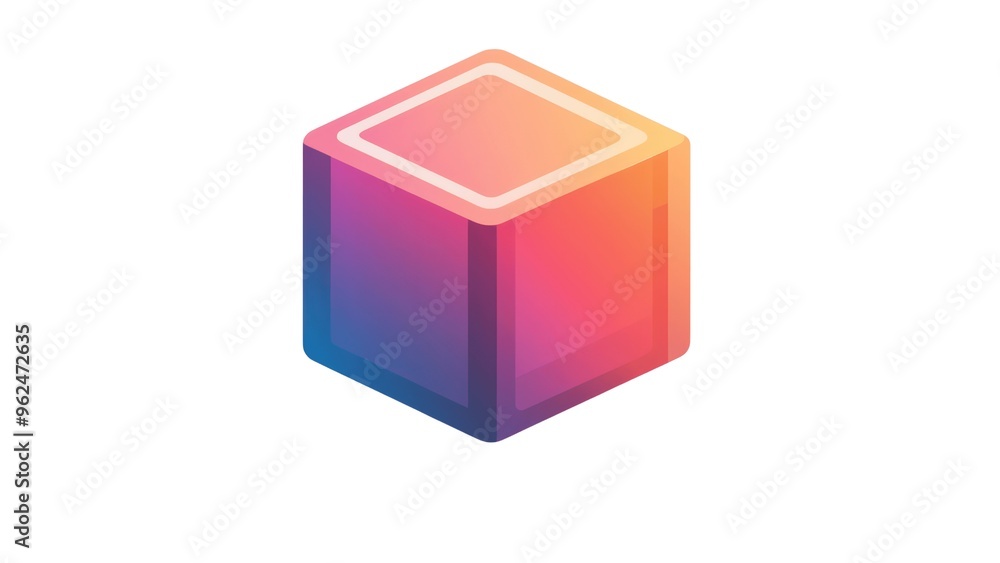Poster a colorful cube with a white background