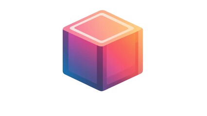 Fototapeta premium A colorful cube with a white background