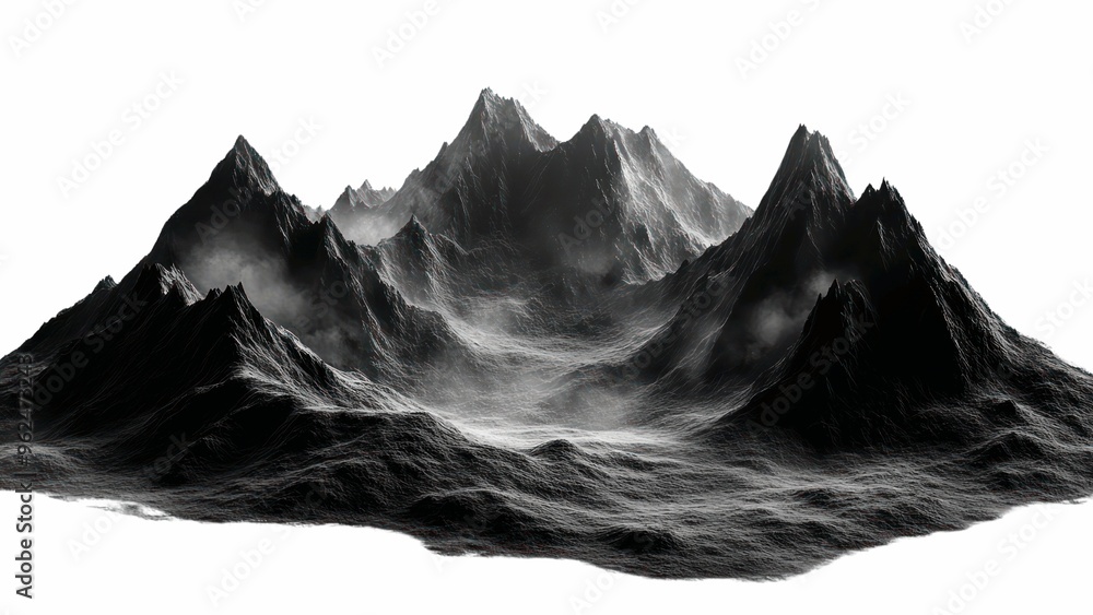Poster the mountains are covered in snow and the sky is cloudy