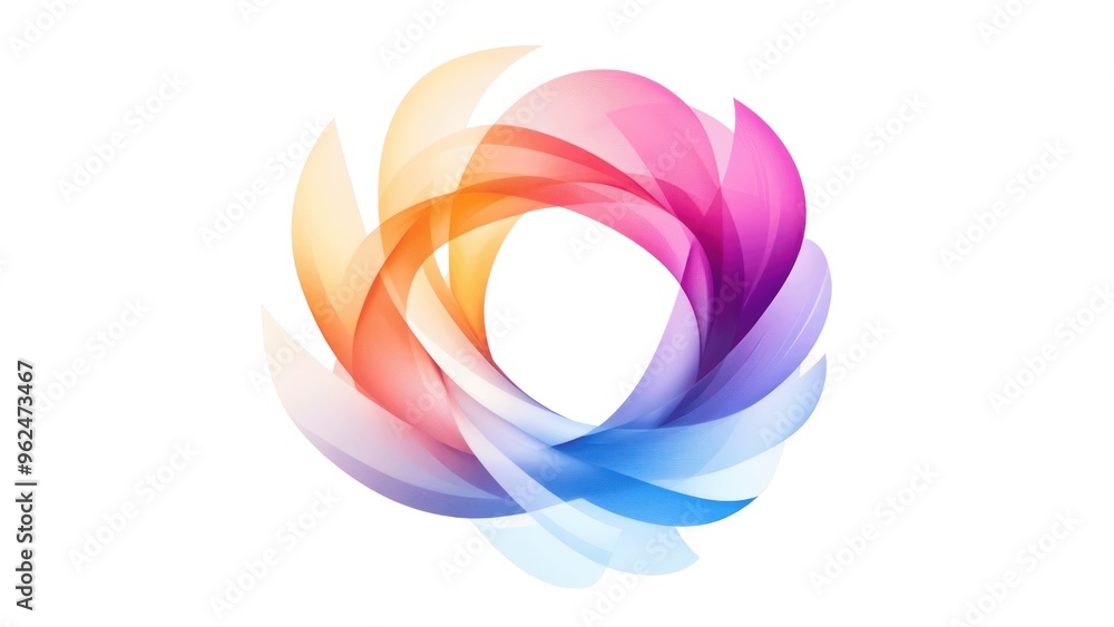 Aufkleber a colorful swirl of shapes and lines