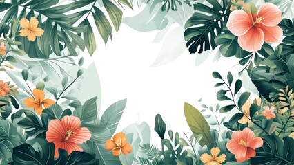 A colorful flower garden with a white background