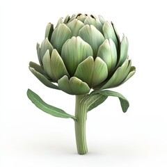 Fototapeta premium A large green flower with a stem