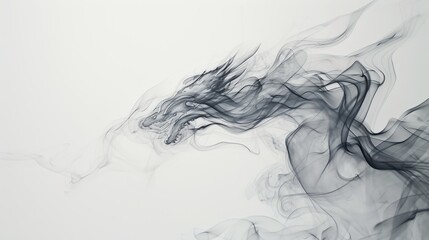 Fototapeta premium A captivating depiction of a dragon formed from swirling smoke. The dragon