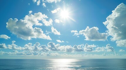 Obraz premium Clear day sky over the ocean