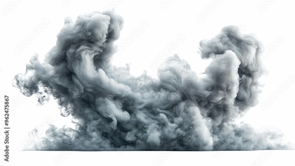 Aufkleber a large cloud of smoke is billowing out of a fire, creating a sense of chaos