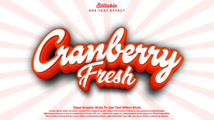 cranberry editable text effect, 3d editable text bold and fun theme.