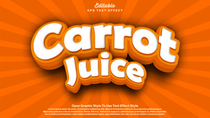Carrot text effect, 3d editable text bold and fun theme.