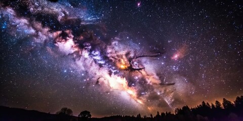 Fototapeta premium A stunning image capturing the beauty of the Milky Way galaxy in the night sky , Milky way, galaxy, stars, space, astronomy