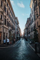 The streets of Rome at sunset
