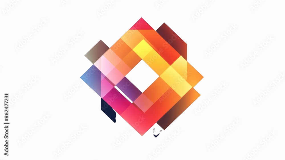 Poster A colorful square with a triangle in the middle