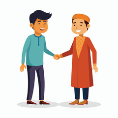  vector a young-man in kurta age 30 shaking hands