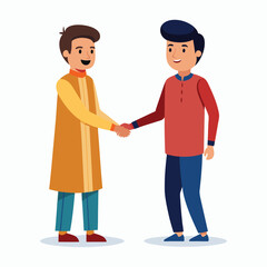  vector a young-man in kurta age 30 shaking hands