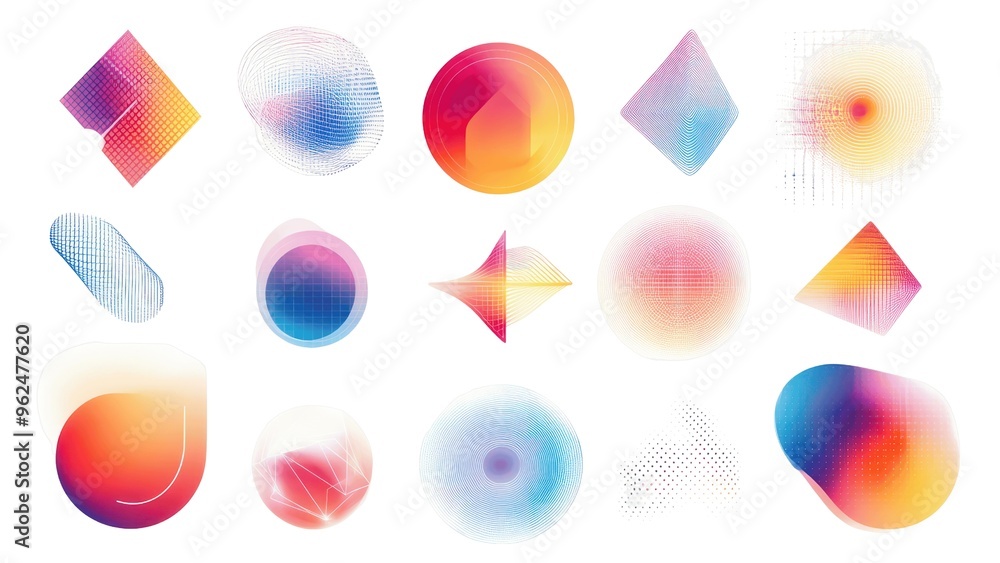 Poster A collection of colorful shapes and patterns