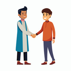  vector a young-man in kurta age 30 shaking hands
