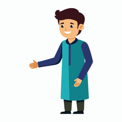  vector a young-man in kurta age 30 shaking hands
