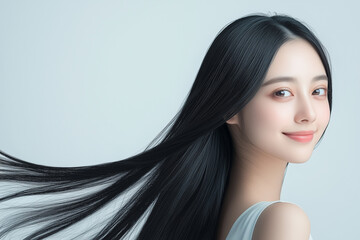 髪の毛の美しい女性