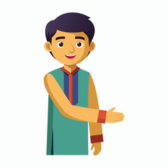  vector a young-man in kurta age 30 shaking hands