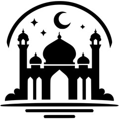 Islamic mosque silhouette