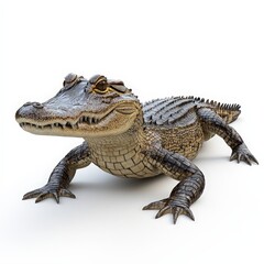 Obraz premium A crocodile is laying on its back with its mouth open