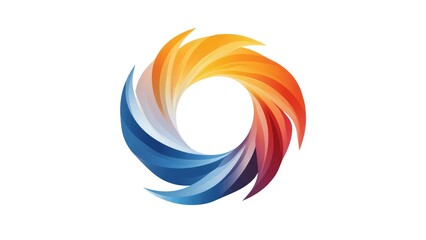 A colorful swirl with blue, red and yellow colors