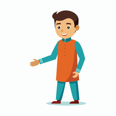  vector a young-man in kurta age 30 shaking hands