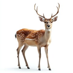 Obraz premium A deer stands in front of a white background
