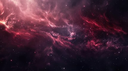 Obraz premium Cosmic Nebula with Delicate Red and Pink Gas Clouds