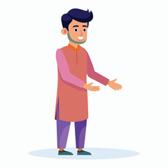  vector a young-man in kurta age 30 shaking hands