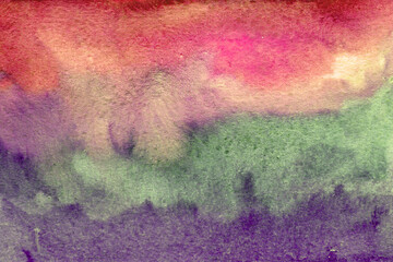 Gradient red green purple watercolor paper background texture