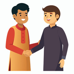  vector a young-man in kurta age 30 shaking hands