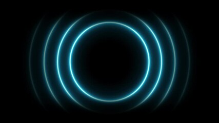 Abstract neon circle radio waves animation looping background. Searching futuristic radar process -4k video. - Powered by Adobe