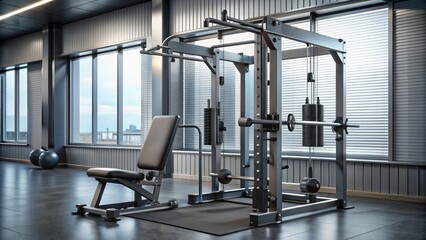 Fototapeta premium High-tech gym machine for strength training, fitness, workout, exercise, equipment, muscle, weightlifting, health, sport