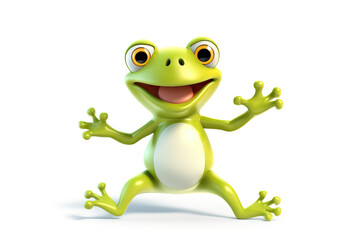 Obraz premium White cartoon frog doll, resembling a true frog.