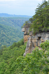 Cliff and bridge in the mountains