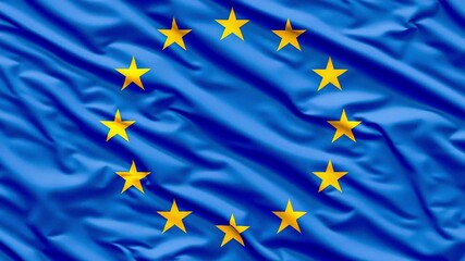 Wavy european union flag symbolizing unity and europe day festivities