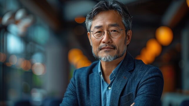 A man in a blue suit